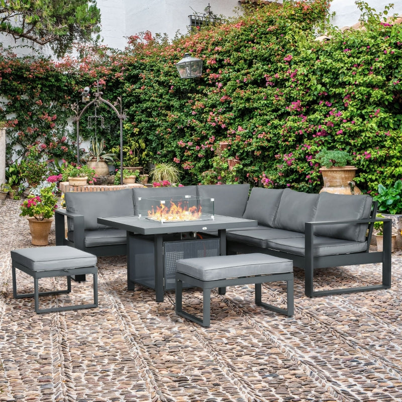 6-Piece Aluminium Garden Furniture Set, Outdoor Conversational