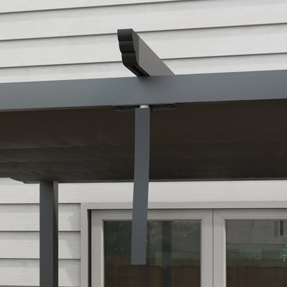 3 x 3m Aluminium Pergola, with Retractable Roof - Dark Grey