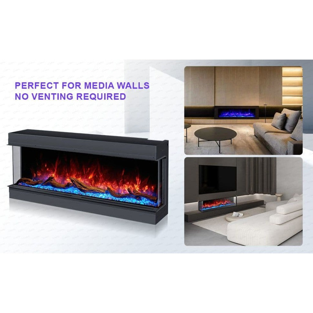 Cullinan 3D Panoramic 1/2/3 Sided Media Wall Electric Fire Insert-Twilight Fires
