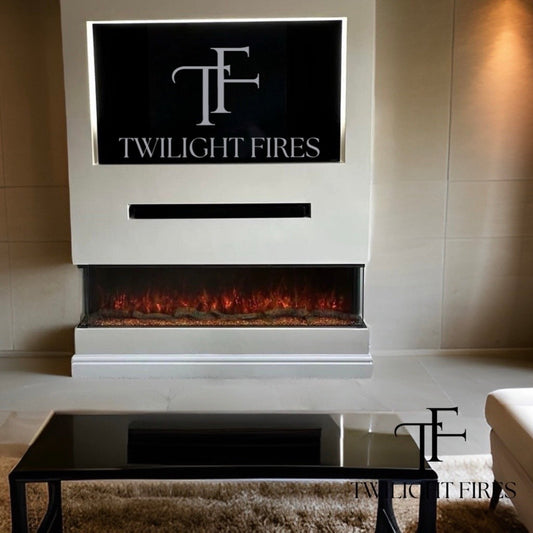 Luvelle 72” Panoramic Electric Fire - 1/2/3 Sided Media Wall Fire Insert-Twilight Fires