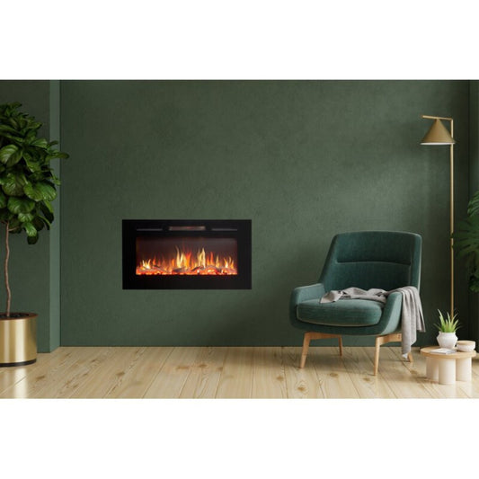 Orlando 36 Inch Media Wall Electric Fire Inset-Twilight Fires