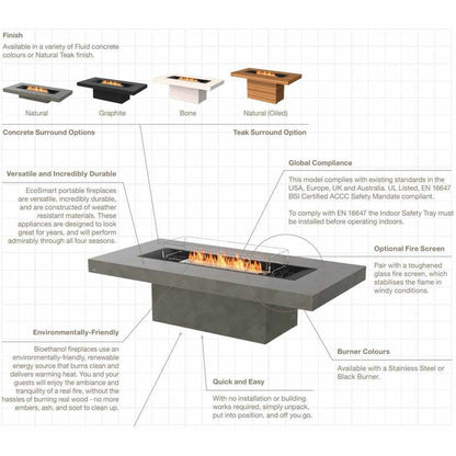 EcoSmart Fire Gin 90 (Dining) Bioethanol Fire Pit Table