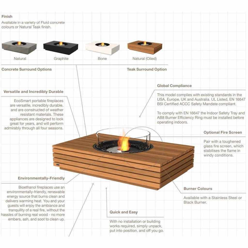EcoSmart Fire Martini 50 Bioethanol Fire Pit Table