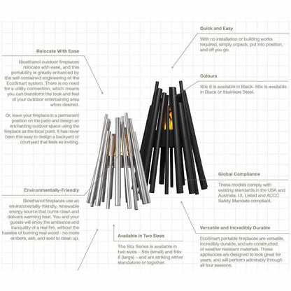 EcoSmart Fire Stix 8 Bioethanol Portable Fire Pit