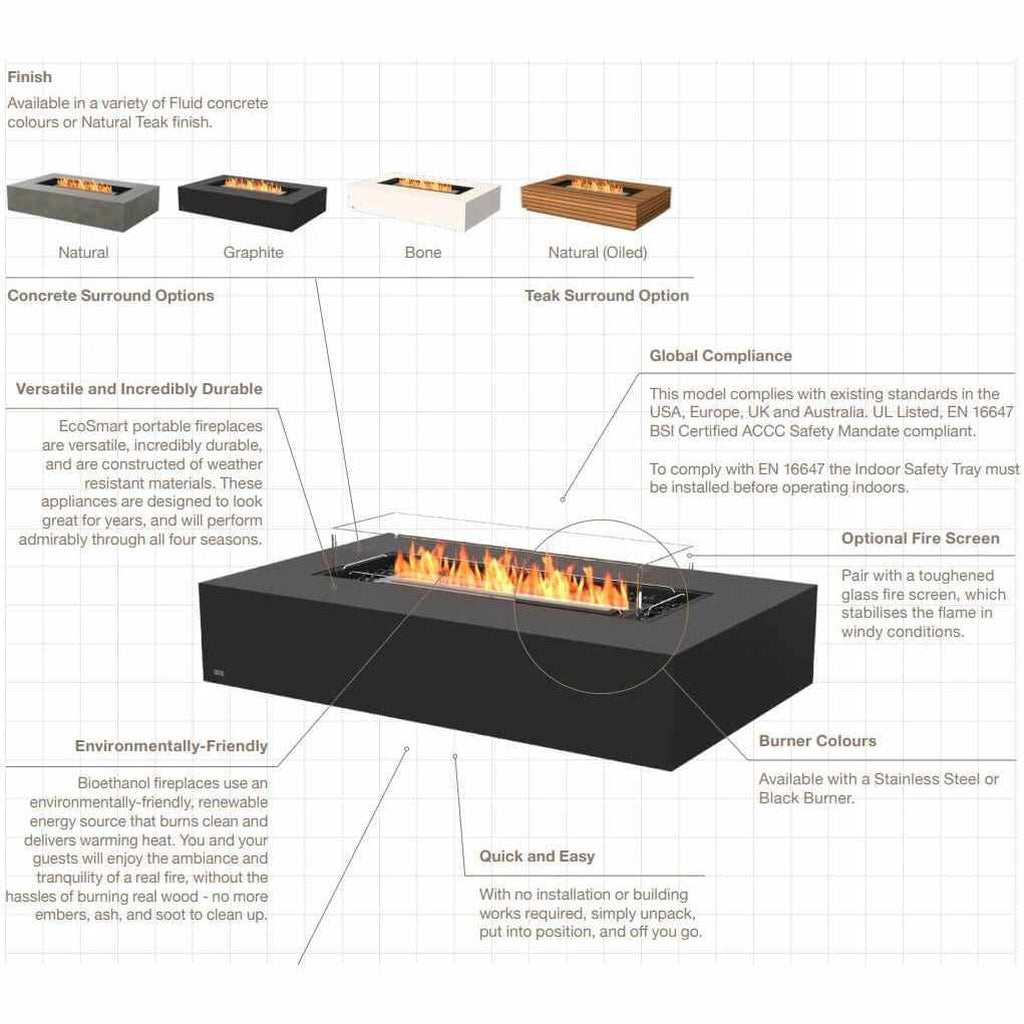 EcoSmart Fire Wharf 65 Ethanol Fire Pit Table